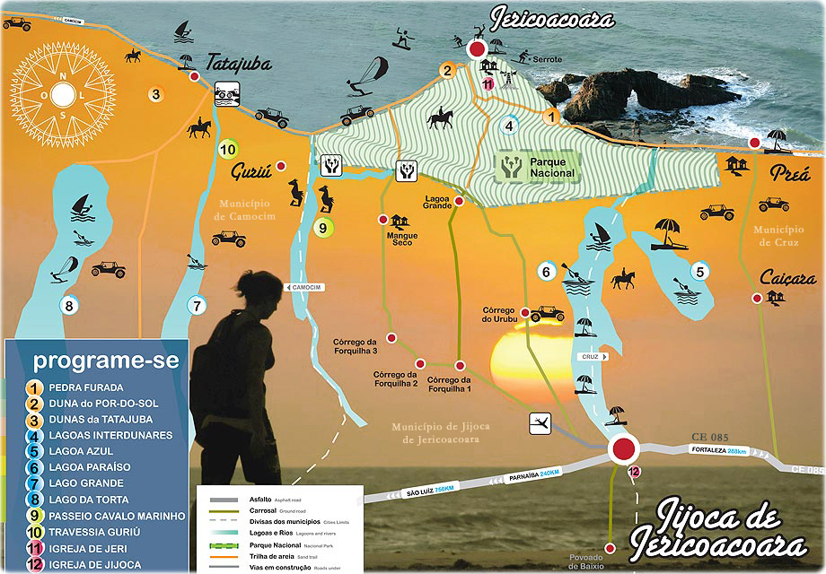 O Que Fazer em Fortaleza: Praias, Cultura e Muita Diversão 18 Mapa Turístico de Jericoacoara