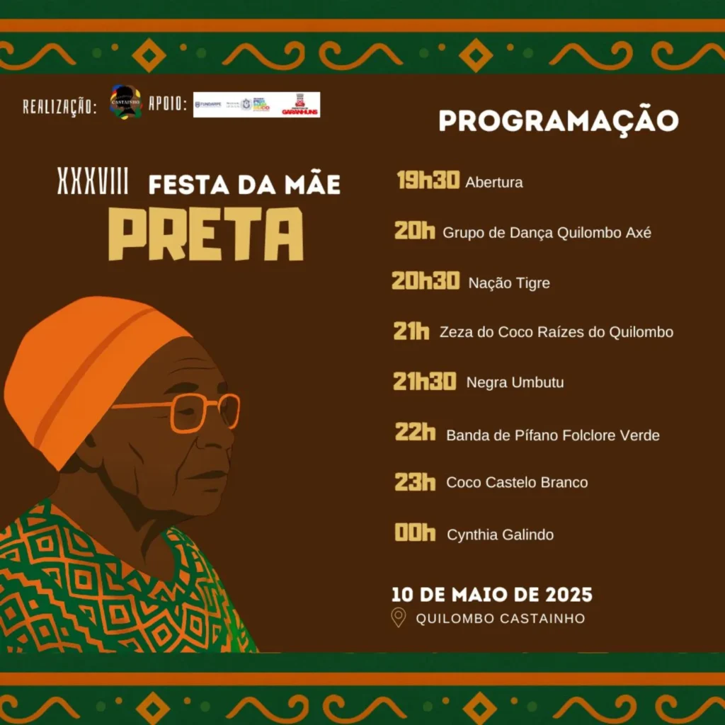 Quilombo do Castainho: 38º Festa da Mãe Preta 1 programação